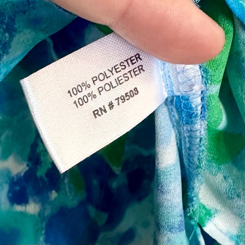 Rachel Zoe Vibrant Blue and Green Side Tie Tank Top - Size: Medium - Picture 3 of 8